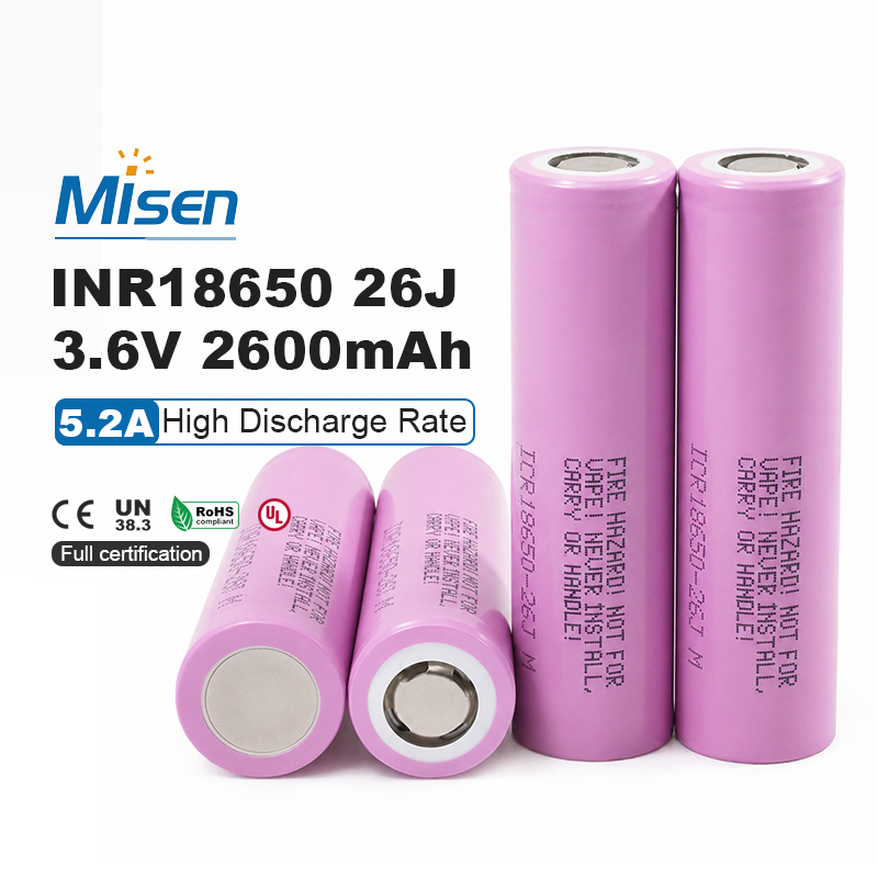 Samsung SDI ICR18650-26J1 3.63V 2600mAh 5.2A Rechargeable Lithium-Ion Battery Cell