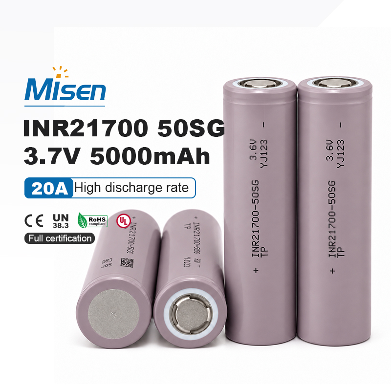 Misen INR21700-50SG 21700 50SG 3.6V 5000mAh 20A Rechargeable Lithium-Ion Battery Cell