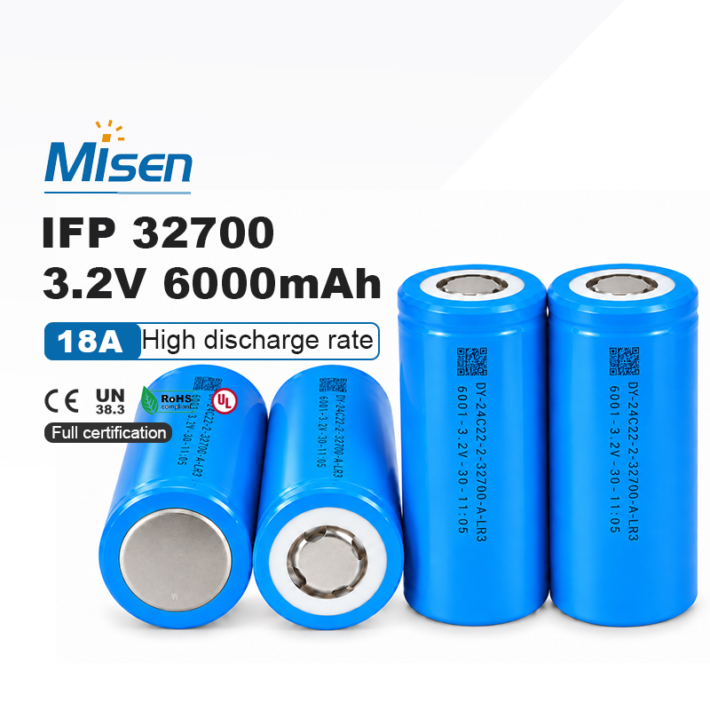 Misenpower 32700 3.2V 6000mAh 18A Rechargeable LiFePO4 Battery Cell