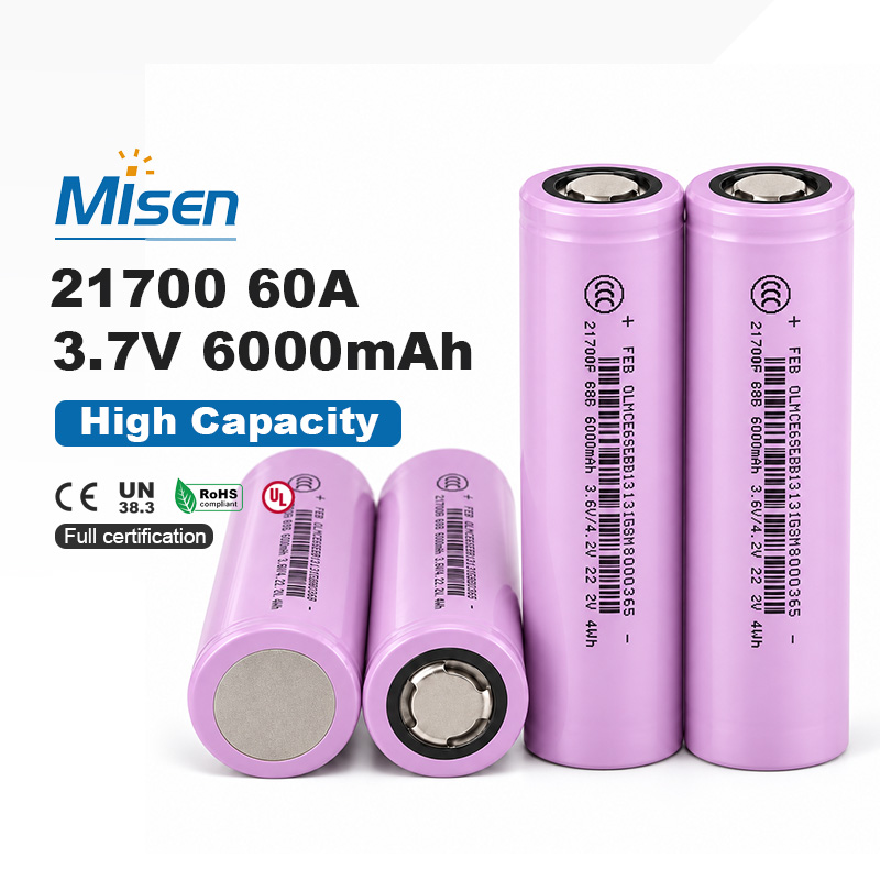 Misen 21700 60A 21700 3.6V 6000mAh Rechargeable Lithium-ion Battery Cell