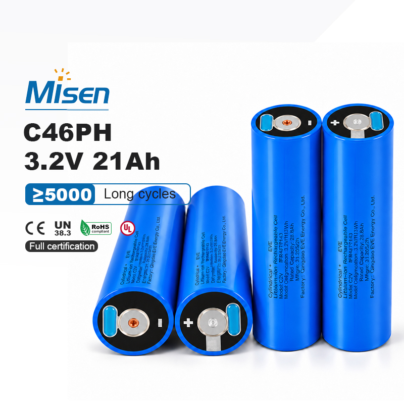 EVE C46PH-V1.1 C46PH Cylindrical 3.2V 21Ah 8C Continuous Discharge LiFePO4 Battery Cell
