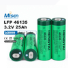 Misen 46135 25Ah 3.2V 25Ah Full-Tab Rechargeable LiFePO4 Cylindrical Battery Cell