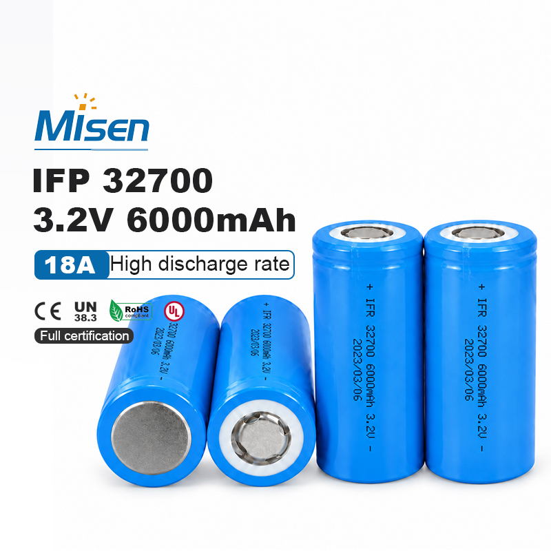 MISEN 32700 6.0Ah LR3 3.2V 6000mAh 18A Rechargeable LiFePO4 Battery Cell