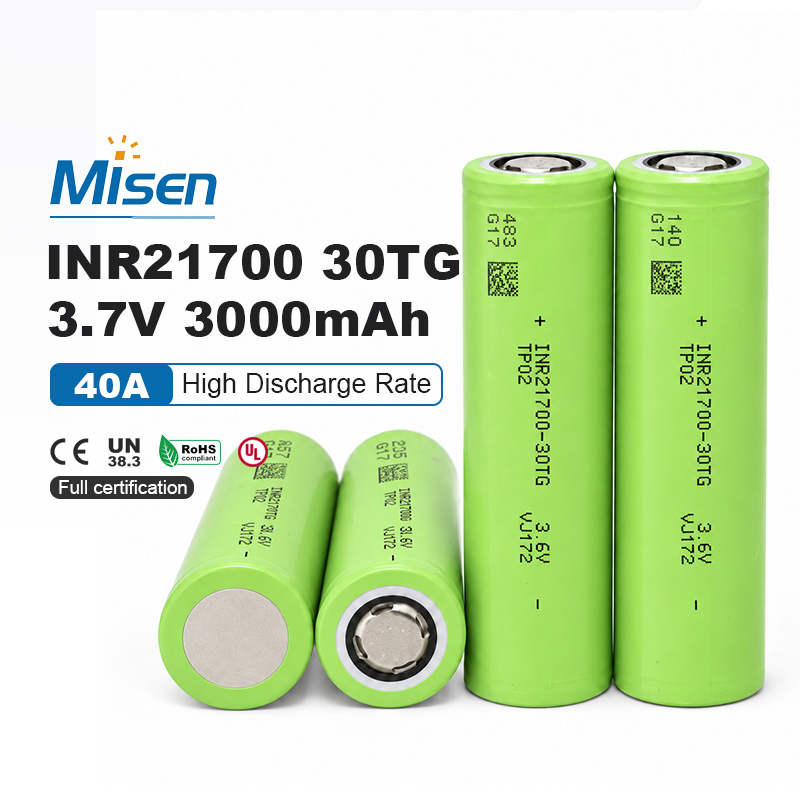 Misen INR21700 30TG 21700 3.6V 3000mAh Rechargeable Lithium-ion Battery Cell