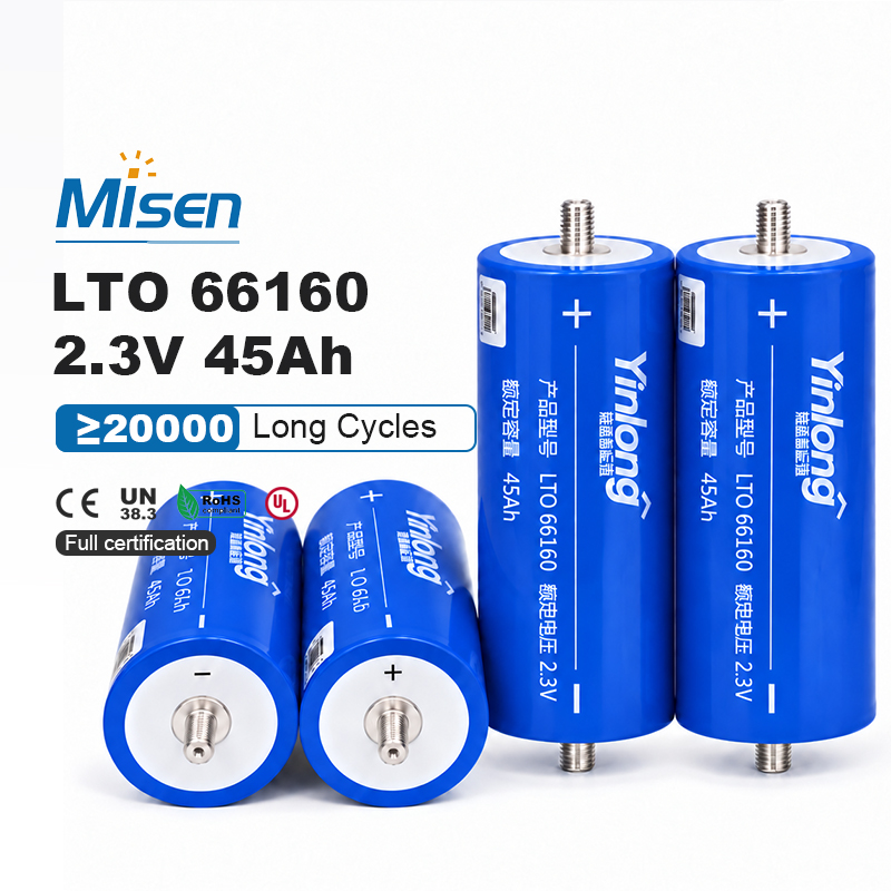 LTO-45Ah 2.3V 45Ah 450A Max Rechargeable Lithium Titanate Cylindrical Battery Cell