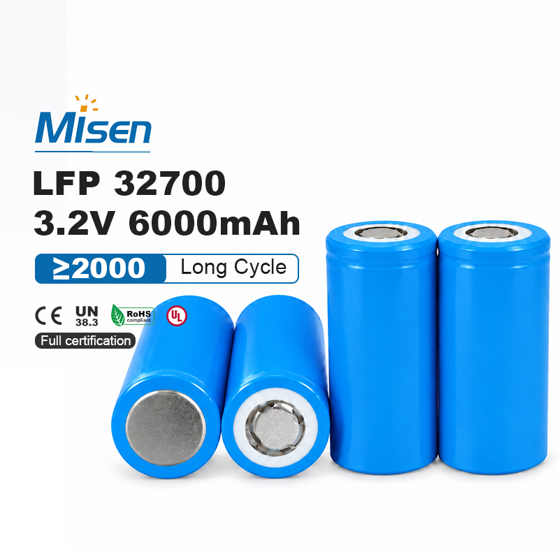 Misenpower 32700 3.2V 6000mAh 3C Rechargeable LiFePO4 Lithium-Ion Battery Cell