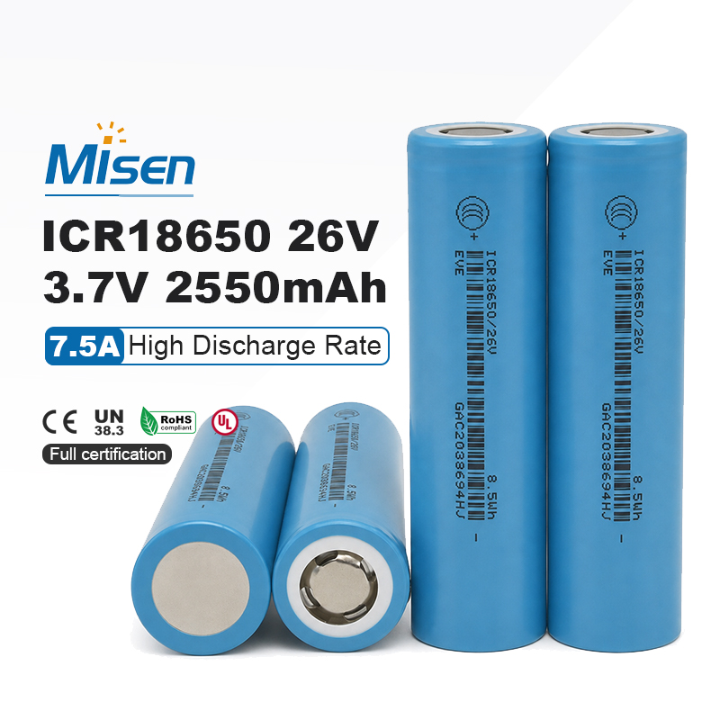 EVE ICR18650/26V 3.6V 2550mAh 7.5A Rechargeable Lithium-Ion Battery Cell