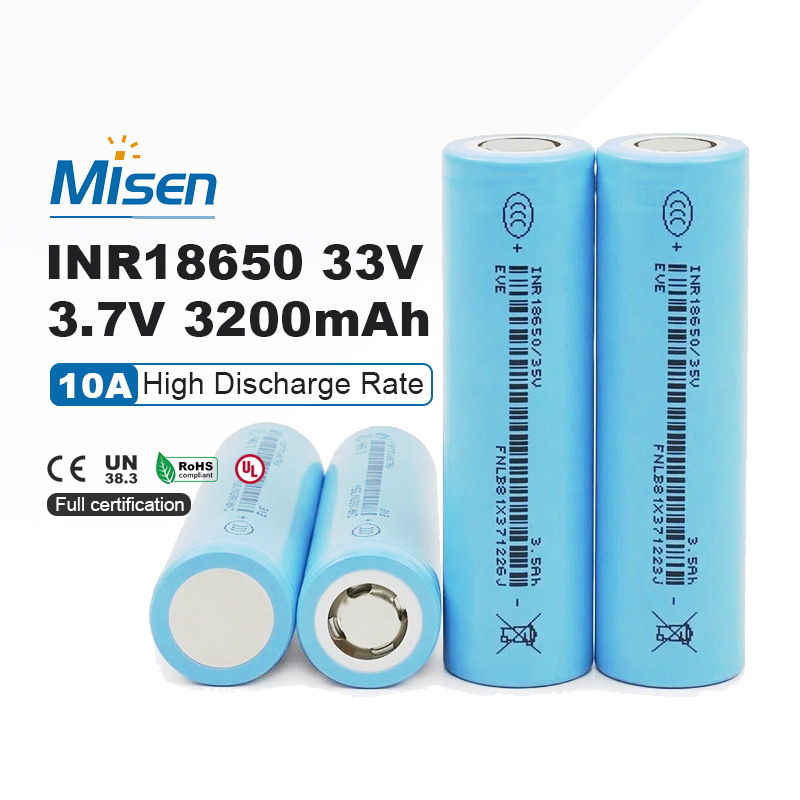 EVE INR18650/33V 3.6V 3200mAh 10A Rechargeable Lithium-Ion Battery Cell