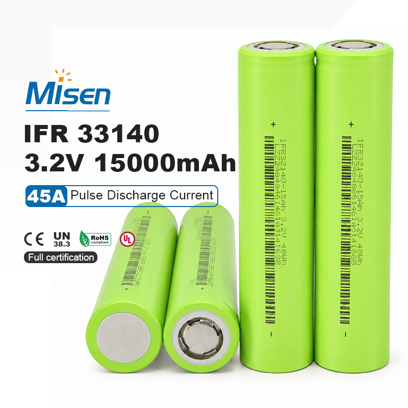 Misenpower IFR32140 3.2V 15000mAh 45A Continuous Discharge Rechargeable LiFePO4 Battery Cell