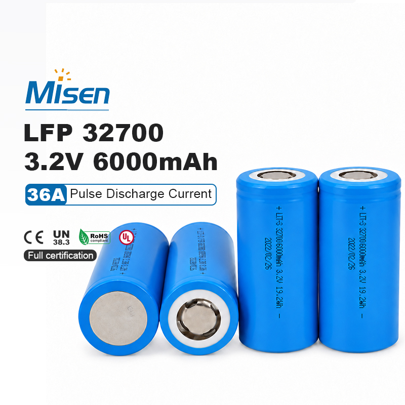 Misenpower 32700 3.2V 6000mAh 18A Continuous 36A Pulse Rechargeable LiFePO4 Battery Cell